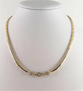 Damiani - 18 karaat Geel goud, Witgoud - Halsketting - 0.42 ct Diamant