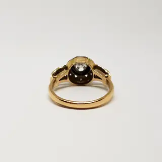 18 karaat Geel goud, Goud, Tweekleurig, Witgoud - Ring - 0.11 ct Diamant - Diamanten