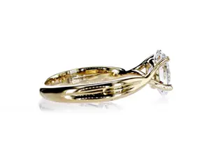 1.50 Ct D/SI1 OvalDiamond Ring - 14 karaat Geel goud - Ring - Helderheid versterkt Diamant