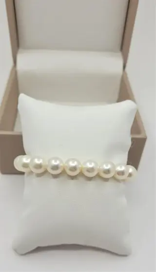 9x9.5mm Bright Akoya parels - Armband