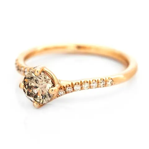 0.84 tcw VS2 Diamond Ring - 14 karaat Rosé goud - Ring - 0.72 ct Diamant - Diamant van 0,12 ct - geen minimumprijs