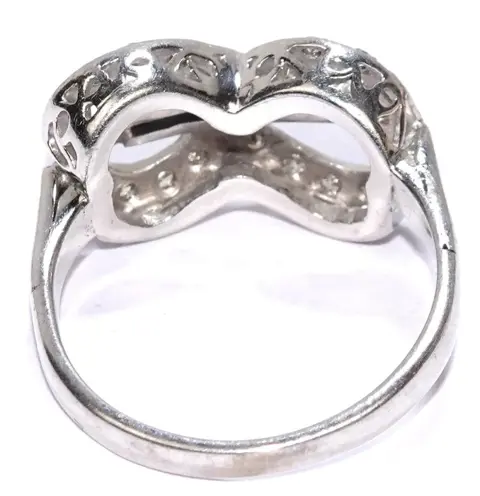 Free resizing up to 58/18.5 mm - 14 karaat Witgoud - Ring, Set - 0.33 ct Diamant - Saffieren