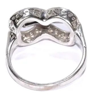 Free resizing up to 58/18.5 mm - 14 karaat Witgoud - Ring, Set - 0.33 ct Diamant - Saffieren