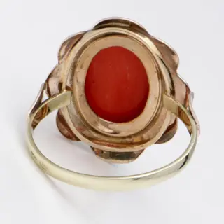 No Reserve - 8 karaat Goud - Ring - 3.19 ct Bloedkoraal