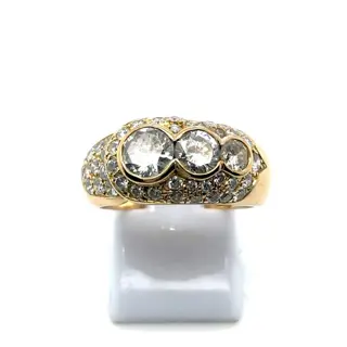 18 karaat Geel goud, Goud - Ring - 2.00 ct Diamant - Diamanten