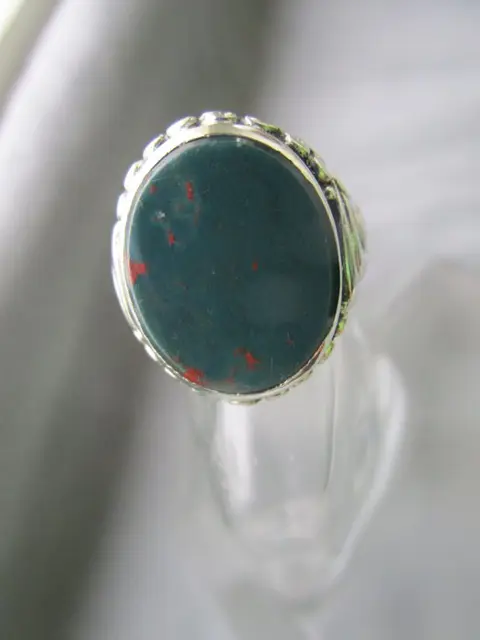 Signet Heliotrope - 925 Zilver - Ring - Bloed Jaspis