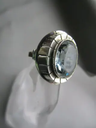 Art Deco - 835 Zilver - Ring - Synthetische spinel