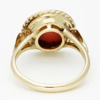 14 karaat Goud - Ring - 1.90 ct Bloedkoraal