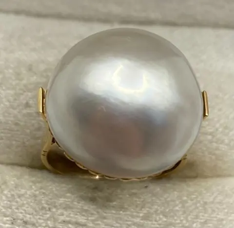 NO RESERVE PRICE - 18 karaat Geel goud - Ring - Mabe Parel