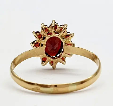 18 karaat Geel goud - Ring - 1.86 ct Granaat