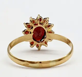 18 karaat Geel goud - Ring - 1.86 ct Granaat