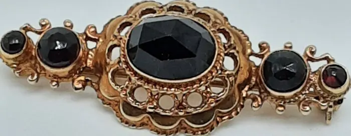 14 karaat Metaal - Broche Granaat