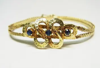 835 Verguld, Zilver - Armband - 0.45 ct Saffier