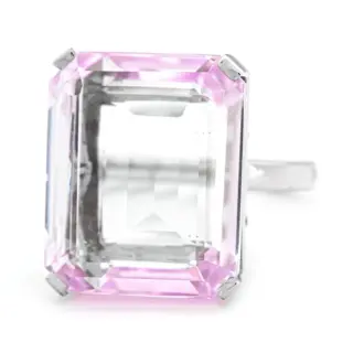 14.65 tcw Kunzite Ring - 18 karaat Witgoud - Ring - 14.65 ct Kunziet - Geen minimumprijs