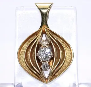 14 karaat Geel goud - Hanger - 0.41 ct
