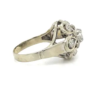 18 karaat Platina, Witgoud - Ring - 0.12 ct Diamant - Diamanten