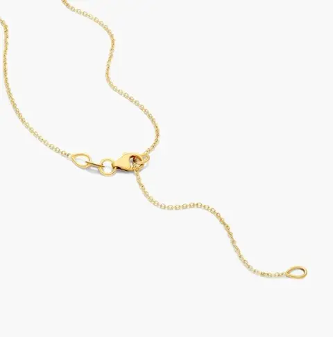 Solitaire Emerald Cut 0.56CT I/VS1 diamond pendant with a necklace made from 14K yellow gold with - 14 karaat Geel goud - Collier met hanger Diamant