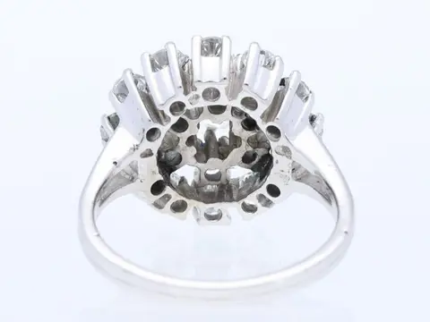 Vintage Deutschland um 1970 - 1980 - 14 karaat Witgoud - Ring - 0.55 ct Diamant - Diamanten, Saffieren