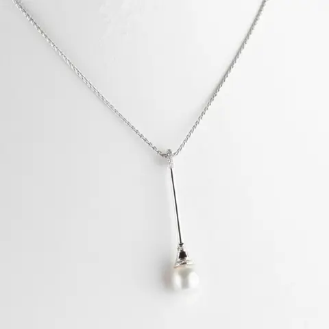 Intini Jewels - 18 karaat Goud, Witgoud - Oorbellen - 0.30 ct Diamant - Parel