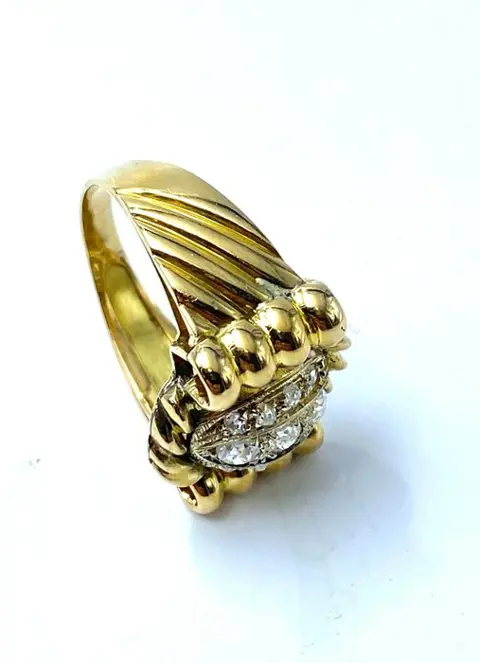 18 karaat Geel goud - Ring - Diamanten