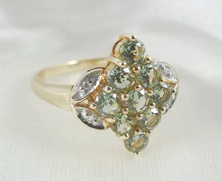 Geel goud - Ring - 1.07 ct Granaat - Diamanten
