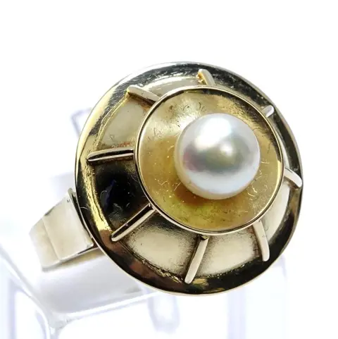 Handarbeit - 14 karaat Geel goud - Ring - parel