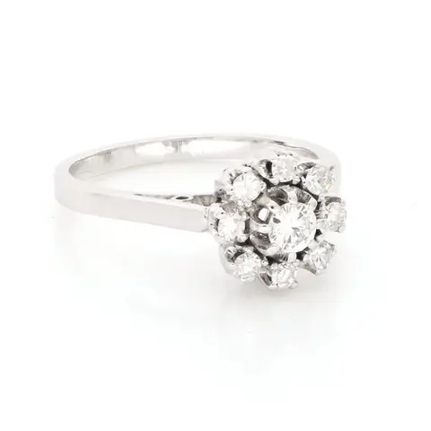 Vintage - No Reserve Price - 18 karaat Witgoud - Ring - 0.42 ct Diamant - Diamanten