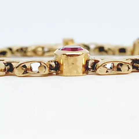 18 karaat Geel goud - Armband Robijn