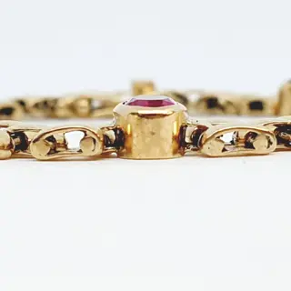 18 karaat Geel goud - Armband Robijn