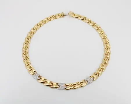 18 karaat Geel goud, Witgoud - Halsketting - 0.60 ct Diamant