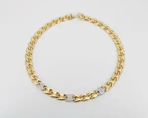 18 karaat Geel goud, Witgoud - Halsketting - 0.60 ct Diamant