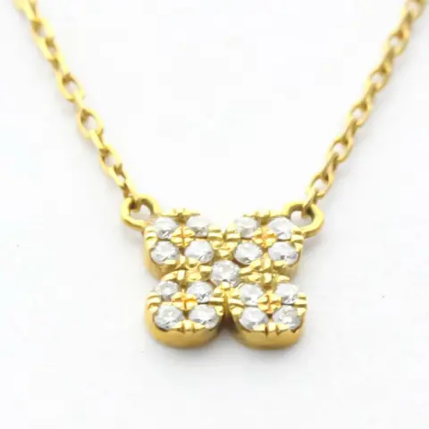 Ahkah - 18 karaat Geel goud - Collier met hanger - 0.07 ct Diamant