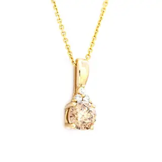 0.49 tcw Diamond Pendant - 14 karaat Geel goud - Collier met hanger - 0.47 ct Diamant - Diamanten van 0,02 ct - geen minimumprijs