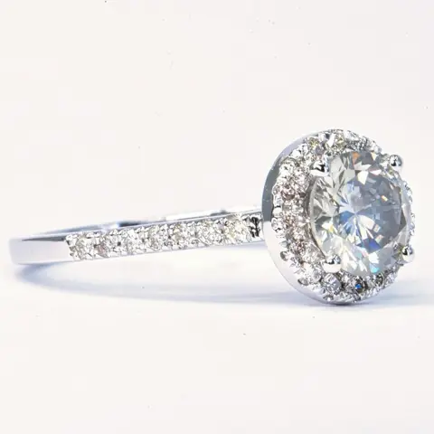 1.31 ct Natural Fancy Gray SI1 - 14 karaat Witgoud - Ring - 1.01 ct Diamant - Diamanten, Geen minimumprijs