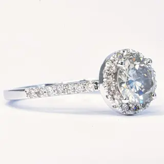 1.31 ct Natural Fancy Gray SI1 - 14 karaat Witgoud - Ring - 1.01 ct Diamant - Diamanten, Geen minimumprijs