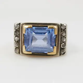 925 Goud, Zilver - Ring - 7.00 ct Spinel - Diamanten