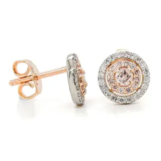 *NO RESERVE PRICE* 0.52ct Pink and White Diamond Earrings - 14 karaat Rosé goud, Witgoud - Oorbellen