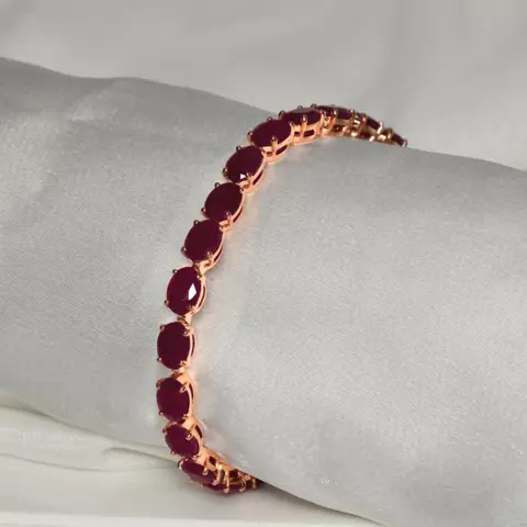 No Reserve Price-27.33 Ct Natural Rubies - 14 karaat Rosé goud - Armband Robijn - IGI gecertificeerd