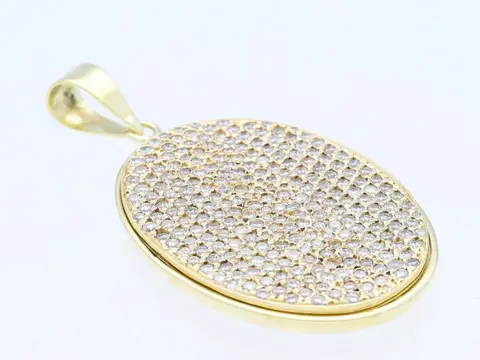 Designer Zweiseitig Tragbar Baum - 14 karaat Geel goud - Hanger - 3.00 ct Diamant