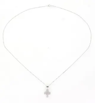 No Reserve Price - 18 karaat Witgoud - Collier met hanger - 0.22 ct Diamant