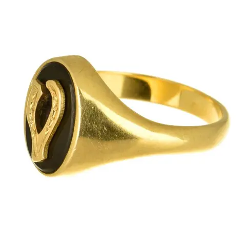 18 karaat Goud - Ring Onyx