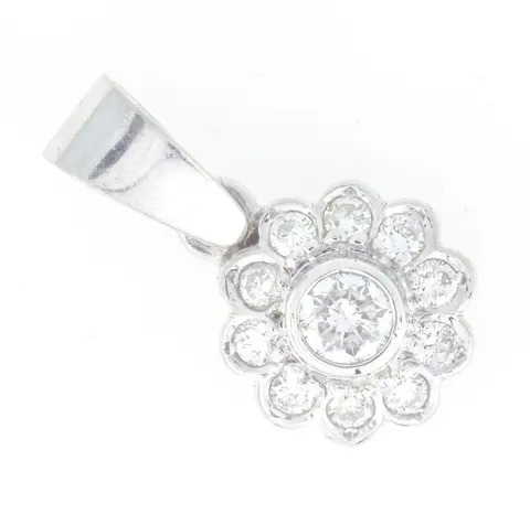 NO RESERVE PRICE - 18 karaat Witgoud - Hanger - 0.50 ct Diamant