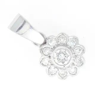 NO RESERVE PRICE - 18 karaat Witgoud - Hanger - 0.50 ct Diamant