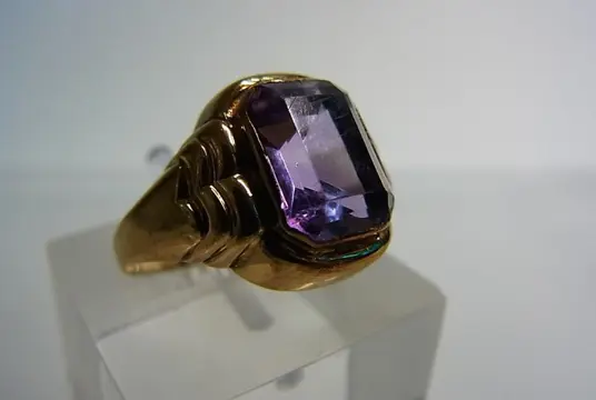 8 karaat Geel goud - Ring - 3.50 ct Amethist