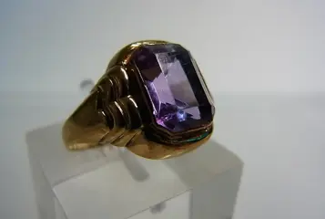 8 karaat Geel goud - Ring - 3.50 ct Amethist