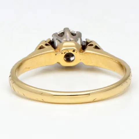 No Reserve - 18 karaat Goud, Tweekleurig - Ring - 0.02 ct Diamant