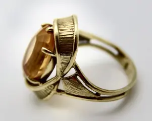 Handcrafted Germany - 14 karaat Geel goud - Ring - 8.70 ct Citrien