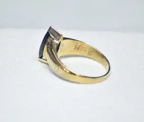 14 karaat Geel goud - Ring Saffier