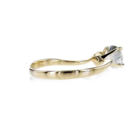 0.72 CtRoundDiamond Ring - 14 karaat Geel goud - Ring Diamant - Geen reserve