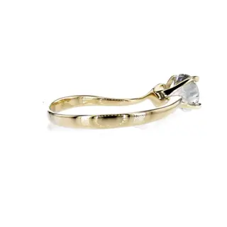 0.72 CtRoundDiamond Ring - 14 karaat Geel goud - Ring Diamant - Geen reserve